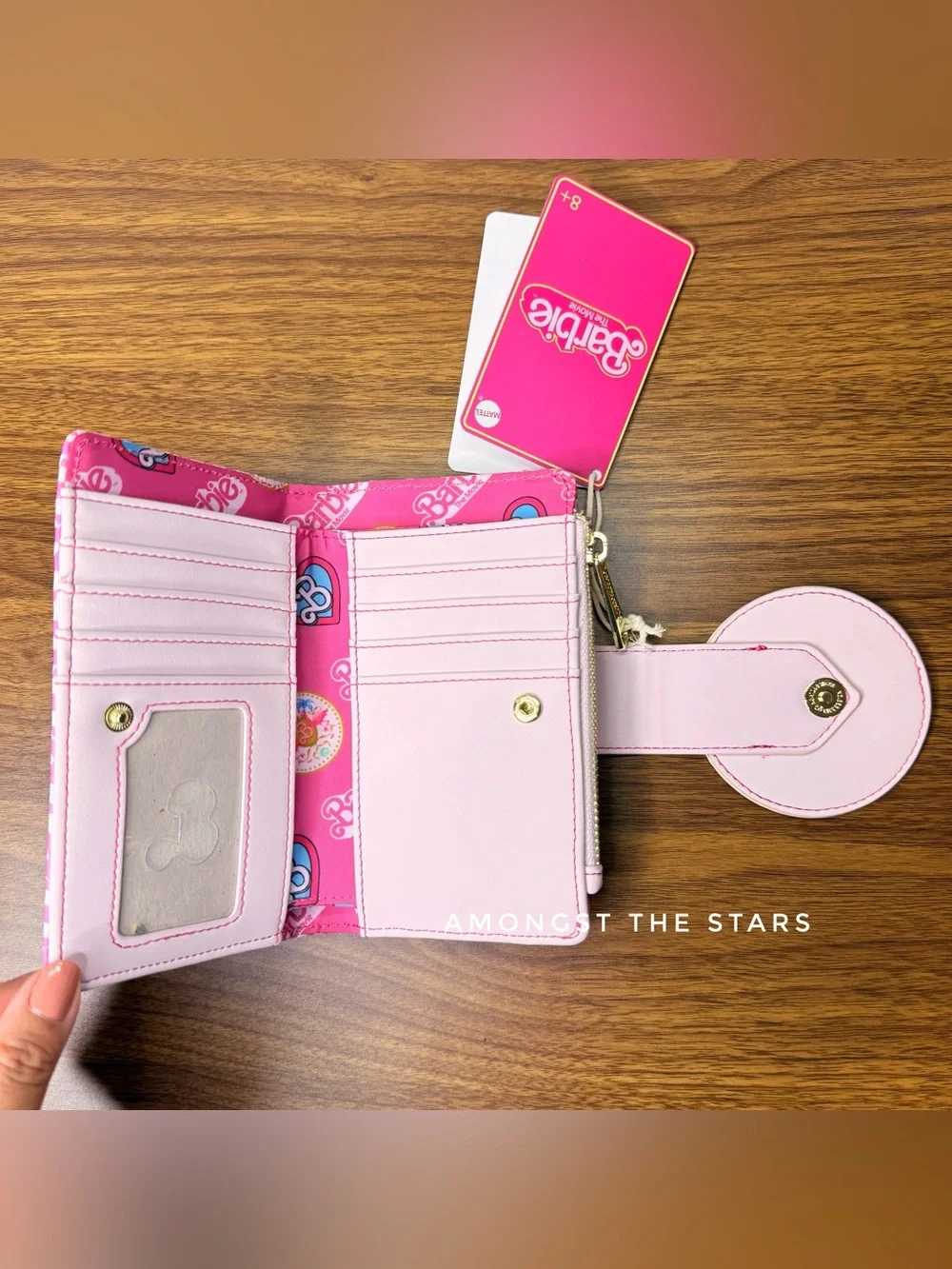Loungefly Barbie The Movie Pink & Gold Flamingo Shell Bi-Fold Zipper Wallet
